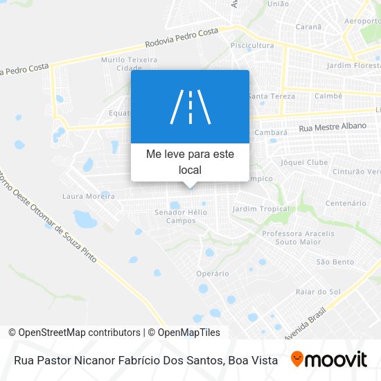 Rua Pastor Nicanor Fabrício Dos Santos mapa