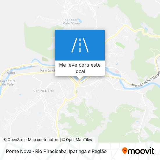 Ponte Nova - Rio Piracicaba mapa