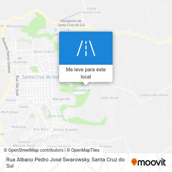 Rua Albano Pedro José Swarowsky mapa