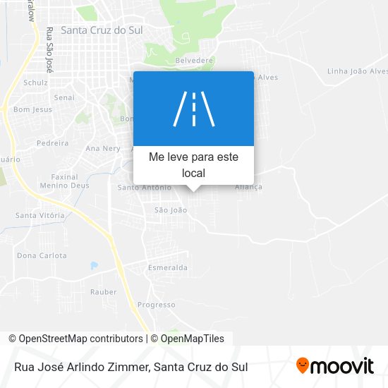 Rua José Arlindo Zimmer mapa