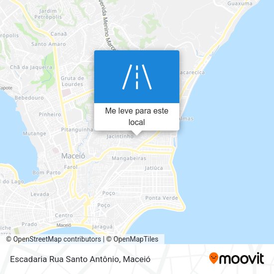 Escadaria Rua Santo Antônio mapa