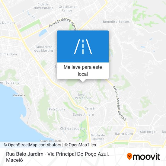 Rua Belo Jardim - Via Principal Do Poço Azul mapa