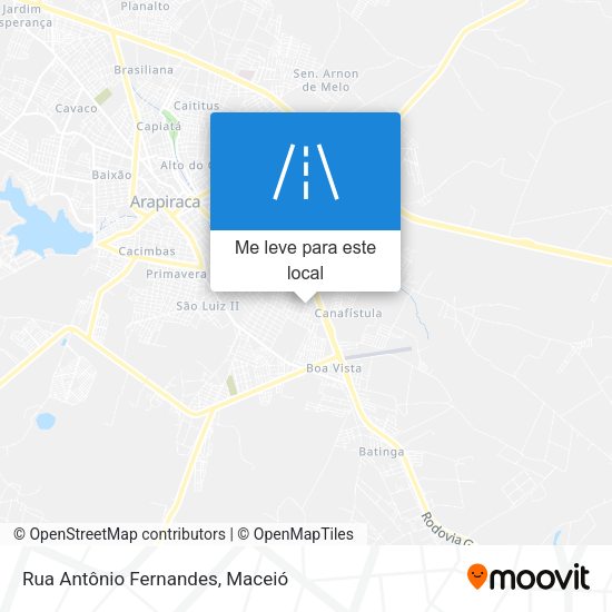 Rua Antônio Fernandes mapa