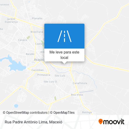Rua Padre Antônio Lima mapa