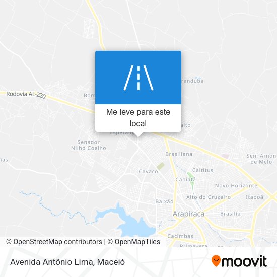 Avenida Antônio Lima mapa
