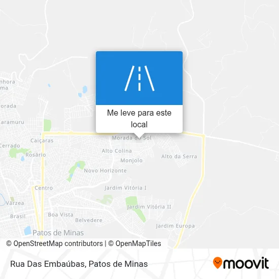 Rua Das Embaúbas mapa