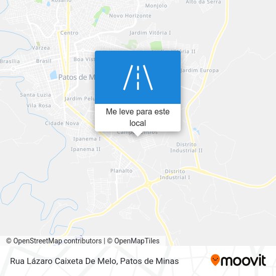 Rua Lázaro Caixeta De Melo mapa
