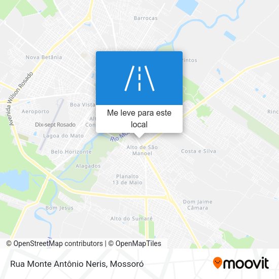 Rua Monte Antônio Neris mapa