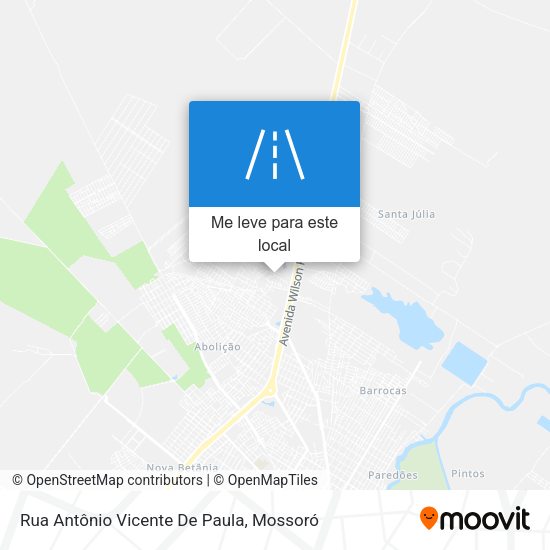 Rua Antônio Vicente De Paula mapa