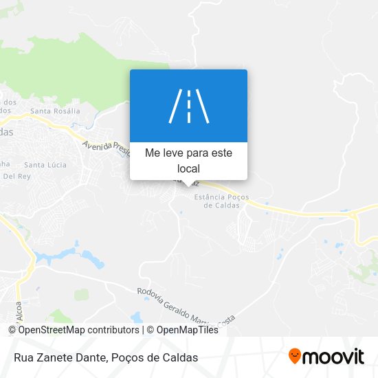 Rua Zanete Dante mapa
