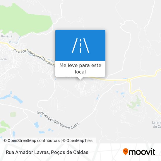 Rua Amador Lavras mapa