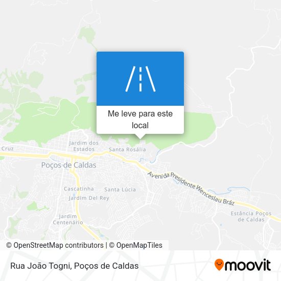 Rua João Togni mapa
