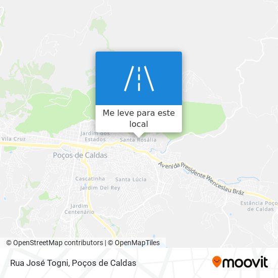 Rua José Togni mapa