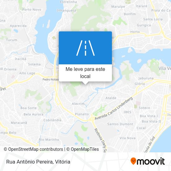 Rua Antônio Pereira mapa