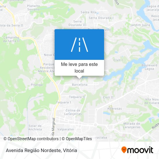 Avenida Região Nordeste mapa