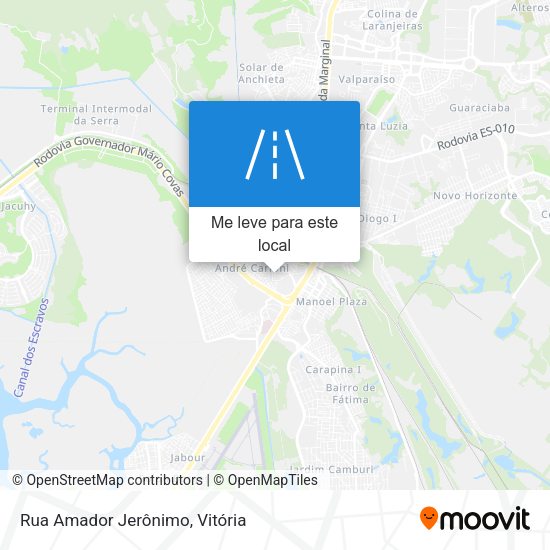 Rua Amador Jerônimo mapa