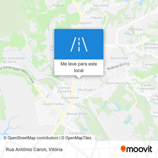 Rua Antônio Caron mapa