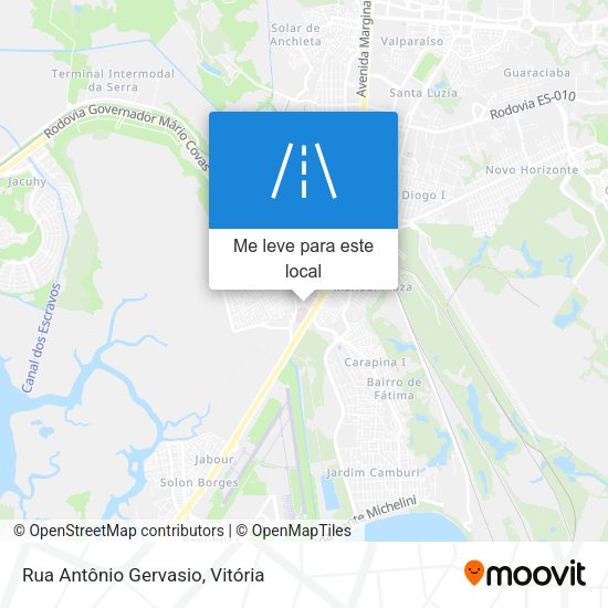 Rua Antônio Gervasio mapa