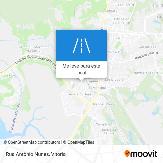 Rua Antônio Nunes mapa