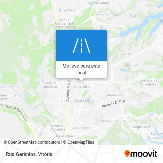 Rua Gerânios mapa