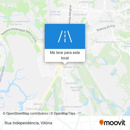Rua Independência mapa