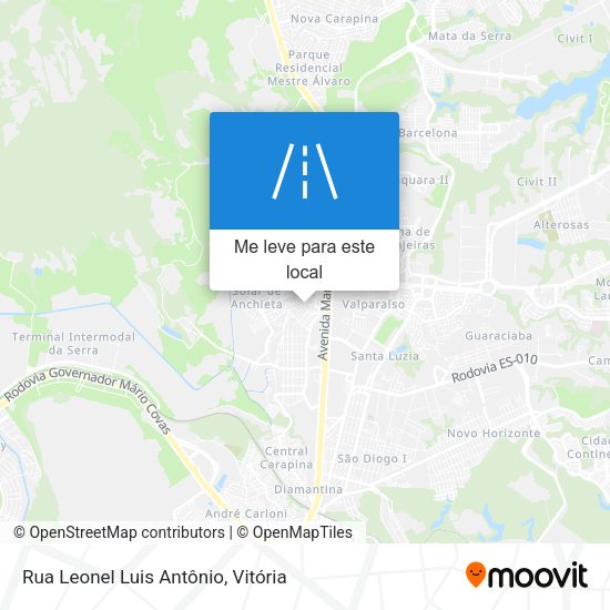 Rua Leonel Luis Antônio mapa