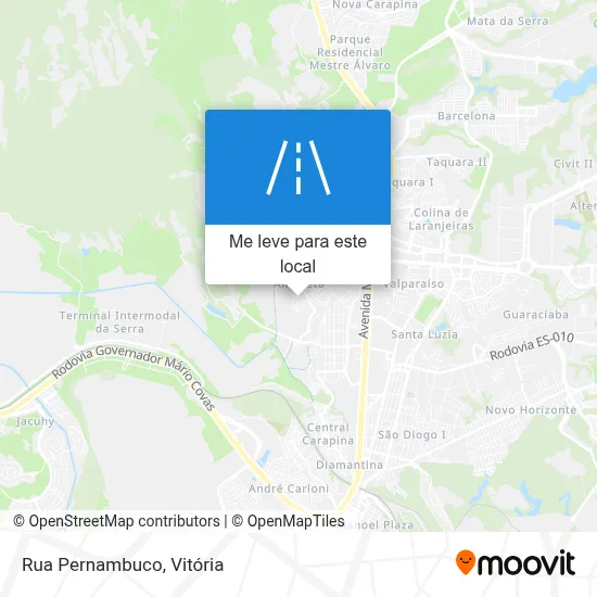 Rua Pernambuco mapa