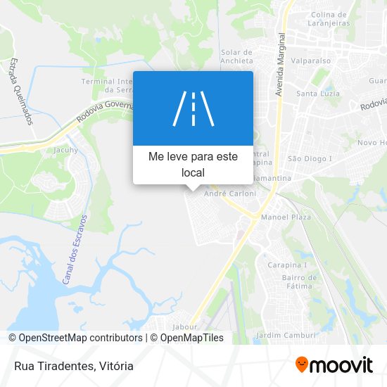 Rua Tiradentes mapa