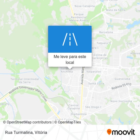 Rua Turmalina mapa