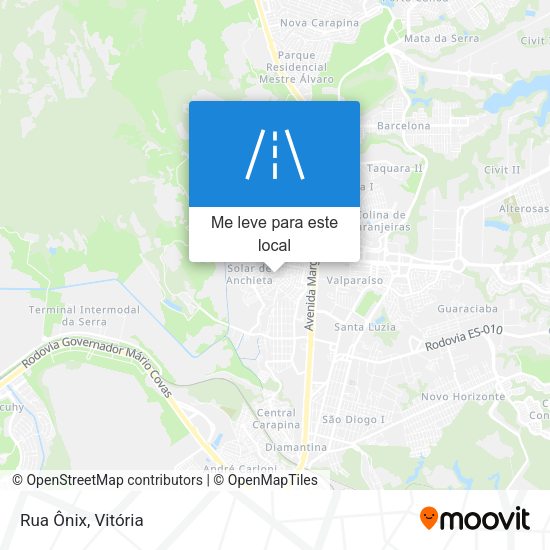 Rua Ônix mapa