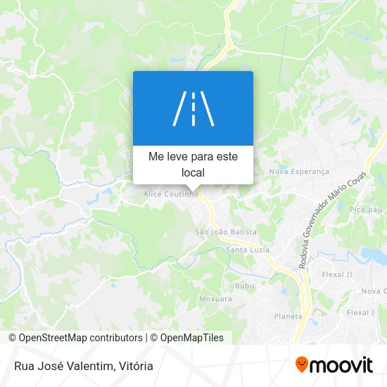 Rua José Valentim mapa