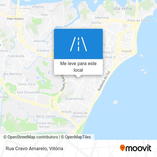 Rua Cravo Amarelo mapa