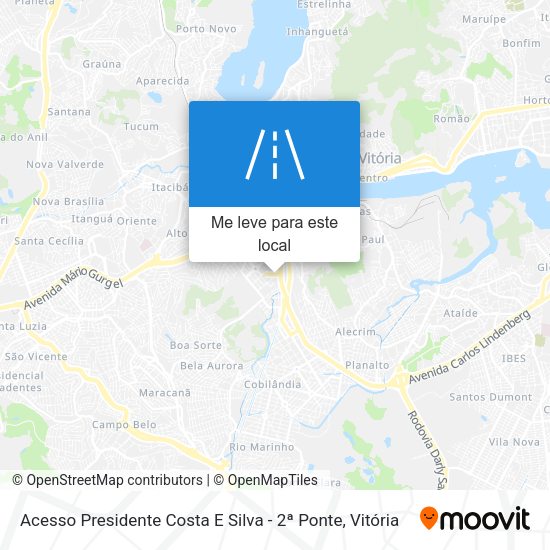 Acesso Presidente Costa E Silva - 2ª Ponte mapa