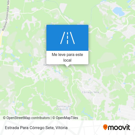Estrada Para Córrego Sete mapa