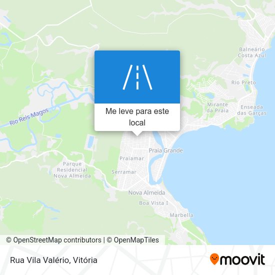 Rua Vila Valério mapa