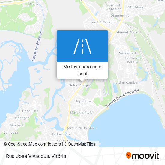 Rua José Vivácqua mapa
