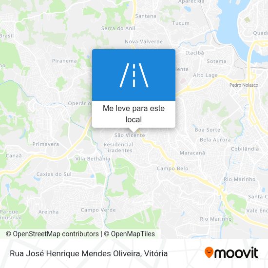 Rua José Henrique Mendes Oliveira mapa