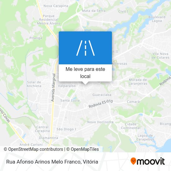 Rua Afonso Arinos Melo Franco mapa
