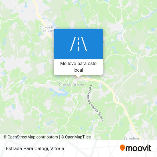 Estrada Para Calogi mapa