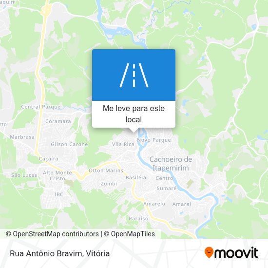 Rua Antônio Bravim mapa
