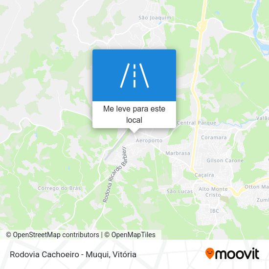 Rodovia Cachoeiro - Muqui mapa