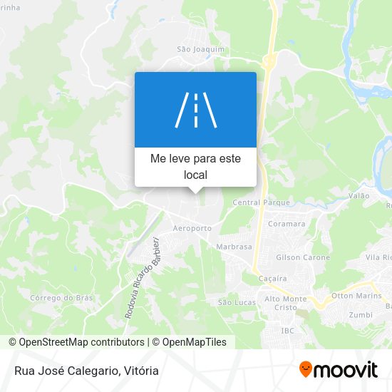 Rua José Calegario mapa