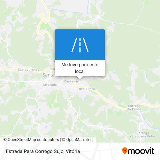 Estrada Para Córrego Sujo mapa