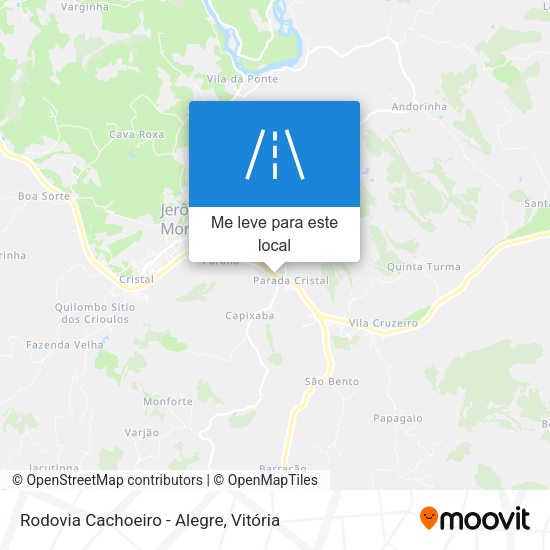 Rodovia Cachoeiro - Alegre mapa