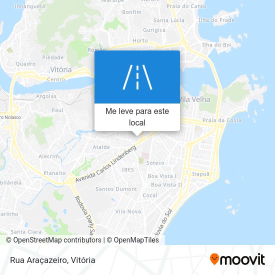 Rua Araçazeiro mapa