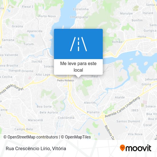 Rua Crescêncio Lírio mapa