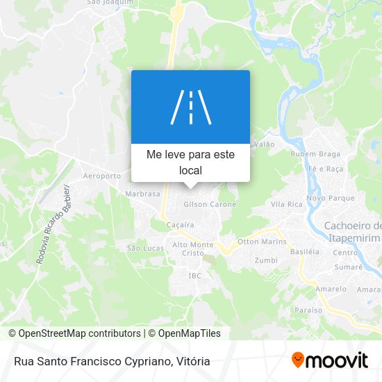 Rua Santo Francisco Cypriano mapa