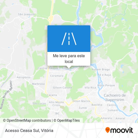 Acesso Ceasa Sul mapa