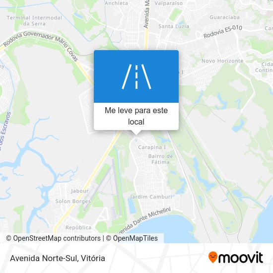 Avenida Norte-Sul mapa