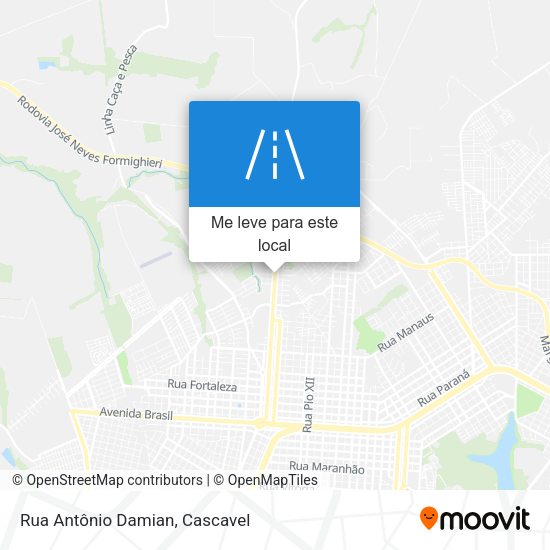 Rua Antônio Damian mapa